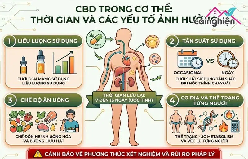 CBD tồn tại trong cơ thể bao lâu thì hết?