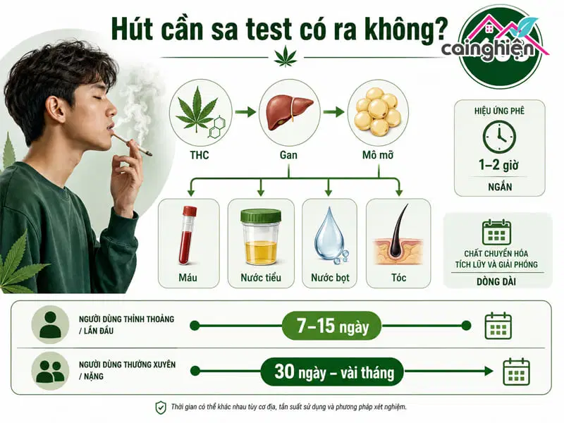 Hút cần sa test có ra không? Tồn tại trong cơ thể bao lâu?