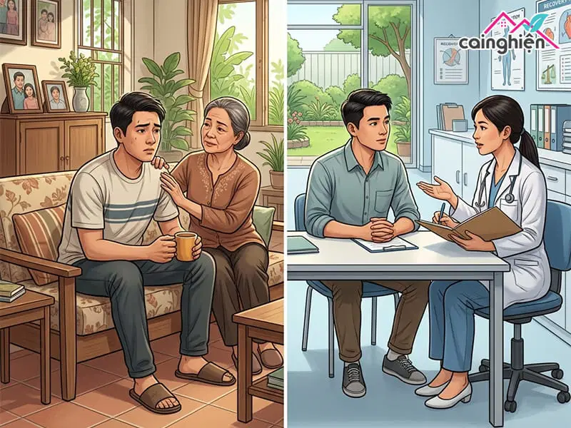 So sánh cai tại nhà và tại trung tâm