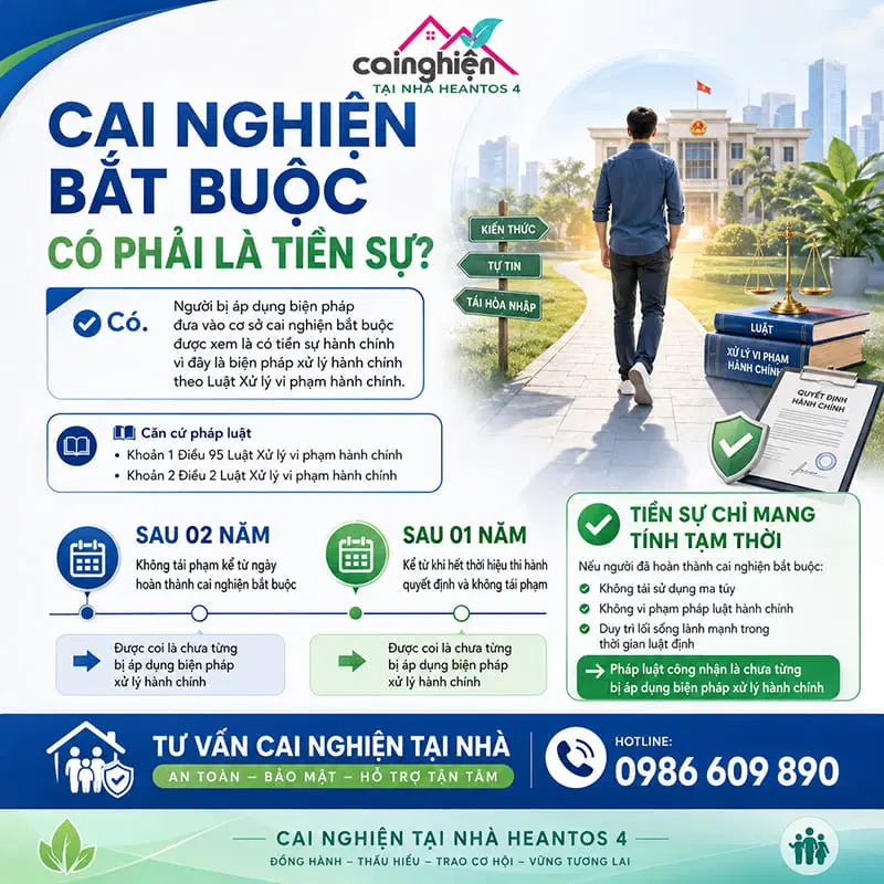 Cai nghiện bắt buộc có phải là tiền sự?
