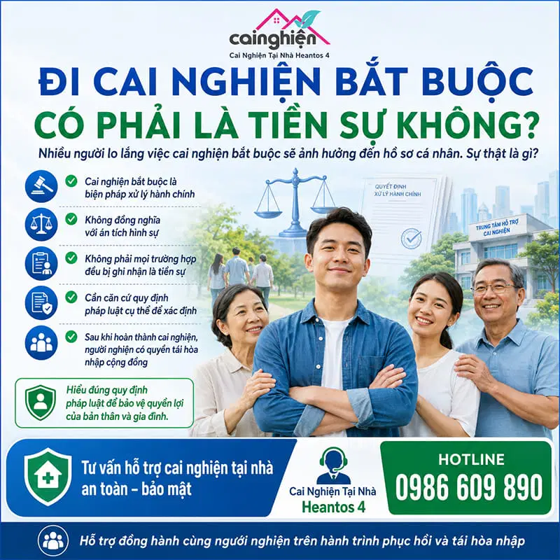 Đi cai nghiện bắt buộc có phải là tiền sự không?