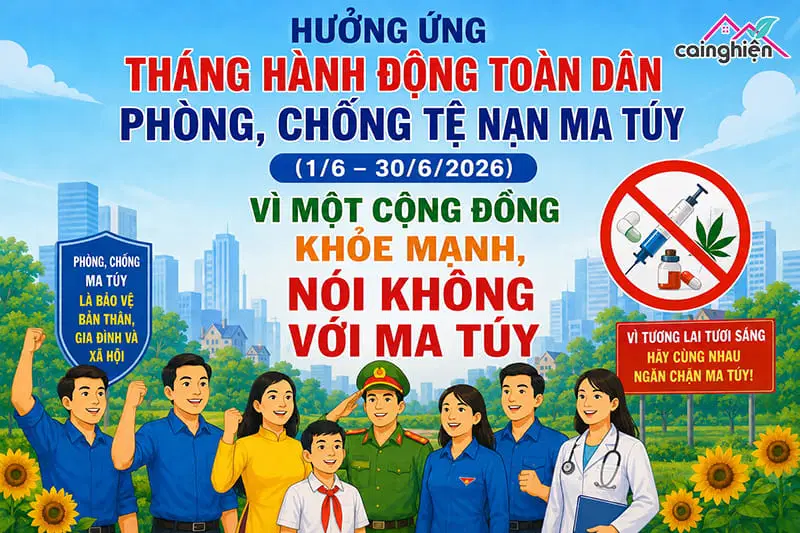 Hưởng ứng tháng Hành động toàn dân Phòng, Chống tệ nạn ma túy ( 1/6- 30/6 /2026) : Vì một cộng đồng khỏe mạnh, nói không với ma túy