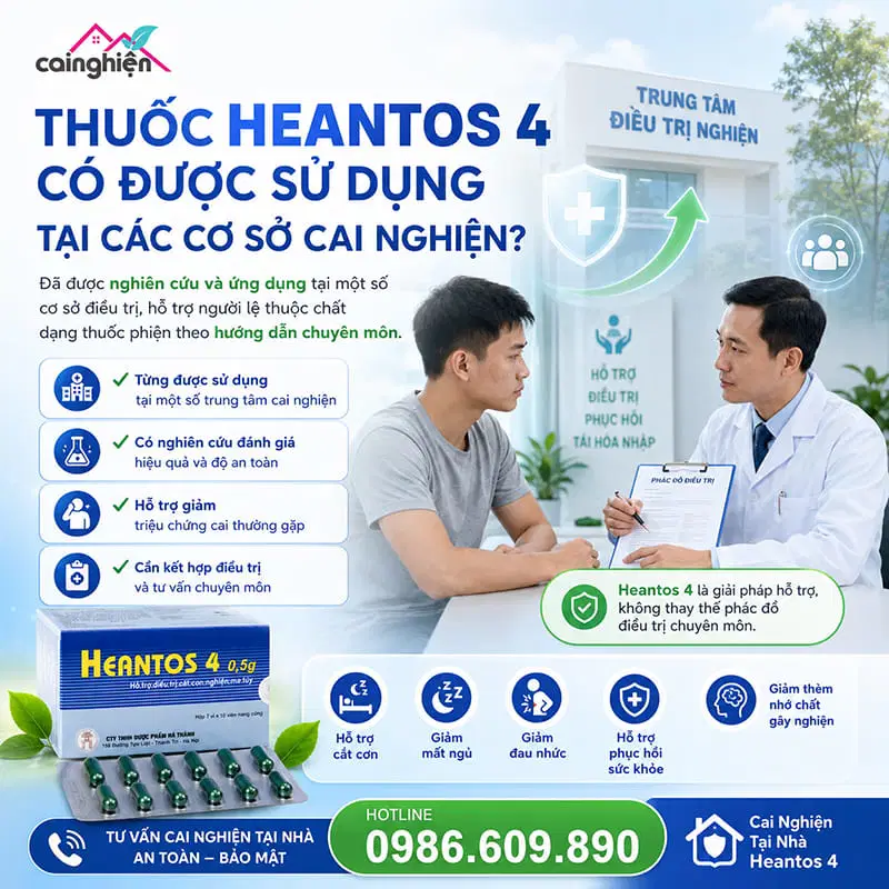 Thuốc Heantos 4 có được sử dụng tại các cơ sở cai nghiện hay không?
