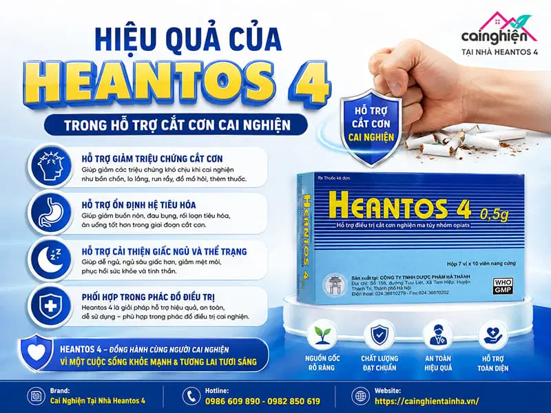 Hiệu quả của Heantos 4 trong hỗ trợ cắt cơn cai nghiện
